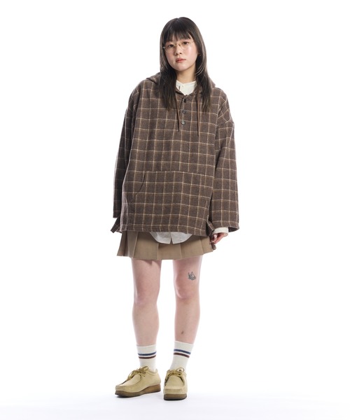 THE BOLDMAN パーカー Check Shirt Hoodie / チェックシャツフーディー