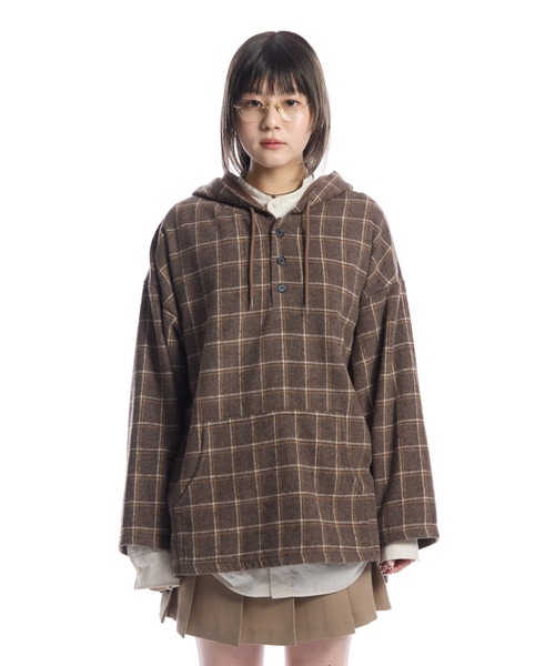 THE BOLDMAN パーカー Check Shirt Hoodie / チェックシャツフーディー