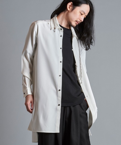 NO ID.（ノーアイディー） シャツ ms5853- ZIPチェーンロングSH シャツ