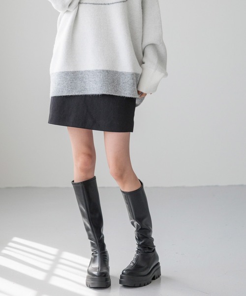 LOWRYS FARM スカート ウールライクミニスカート 205635 レディース 