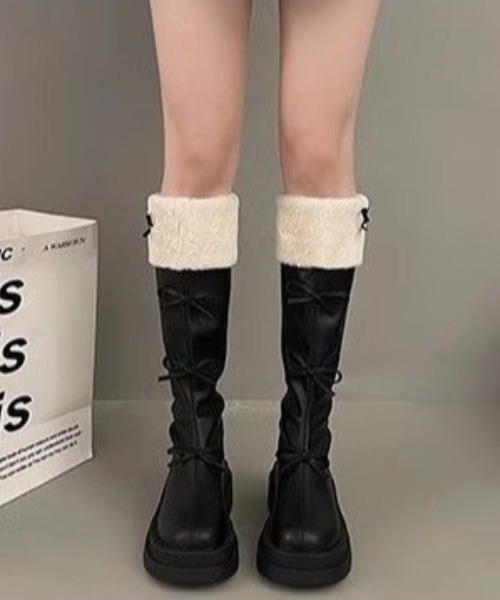 リボンスクエアロングブーツ | lilLilly official webstore
