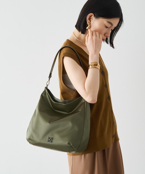良品 ラシット ナイロン レザー 総柄 ショルダーバッグ 鞄 レディース メンズ 美品 ラシット ショルダーバッグ ナイロン レザー モノグラム 総