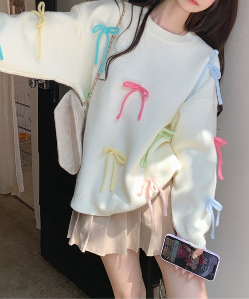 gossip!ロサンゼルス ニット セーター リボン BIGプルオーバー