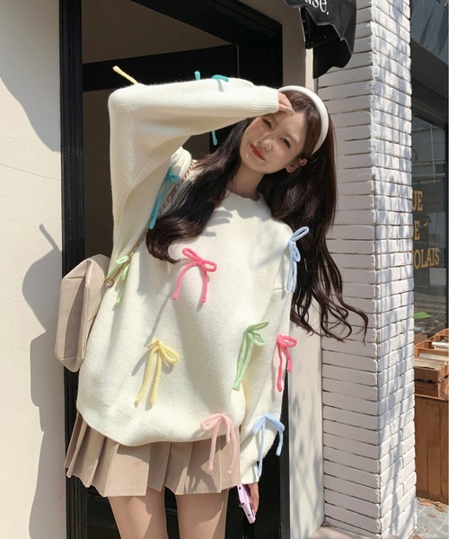 gossip!ロサンゼルス ニット セーター リボン BIGプルオーバー
