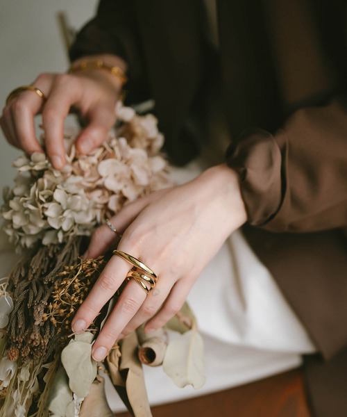 指輪 リング シルバー925 ダブルフィンガー 金属アレルギー対応「Grave