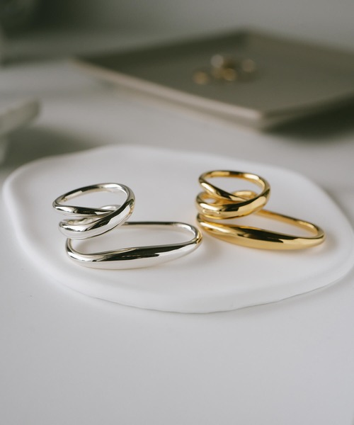 指輪 リング シルバー925 ダブルフィンガー 金属アレルギー対応「Grave