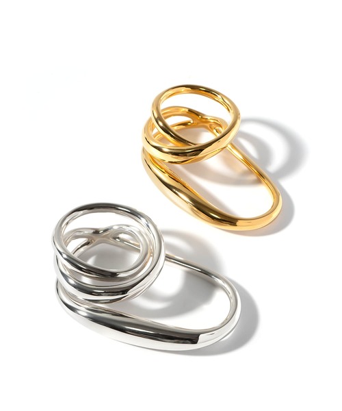 指輪 リング シルバー925 ダブルフィンガー 金属アレルギー対応「Grave