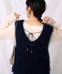 ベスト ジレ 深Uメランジフェザーベスト レディースの詳細画像4