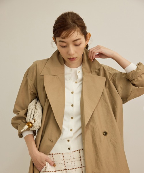 【未使用品】graphpaper シリコンポプリン ケープ付きトレンチコート Graphpaper (グラフペーパー) Silicon Poplin Cape Trench Coat