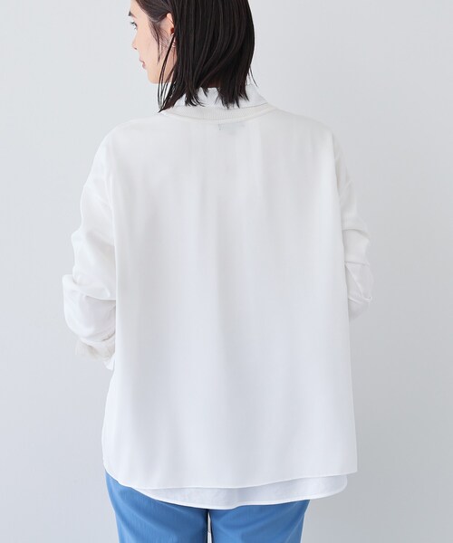 INDIVI（インディヴィ） tシャツ 「洗える」異素材ドッキングトップス