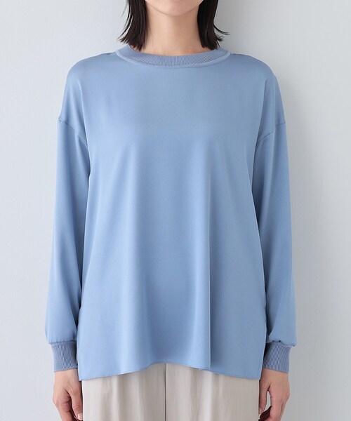 新品☆異素材ドッキングトップス⭐︎ 定価１３５００円⭐︎送料込 INDIVI tシャツ 「洗える」異素材ドッキングトップス レディース