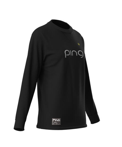 ニット セーター 「PING APPAREL」メッシュジャカードクルーネックニット 「GOLD」 (LADIES) レディース PING ニット セーター 「PING APPAREL」メッシュジャカード