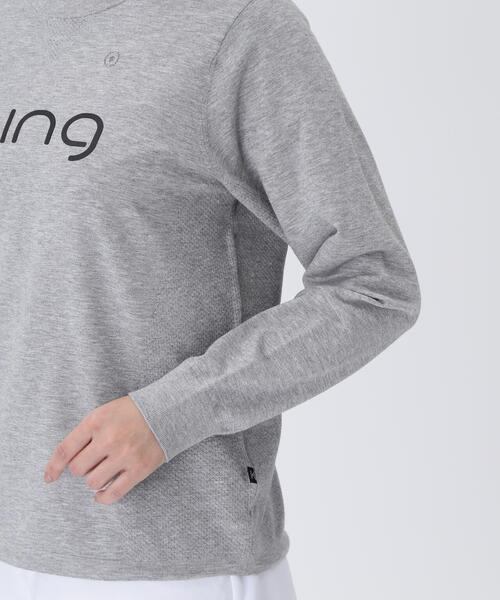 ニット セーター 「PING APPAREL」メッシュジャカードクルーネックニット 「GOLD」 (LADIES) レディース PING APPAREL】メッシュジャカードクルーネックニット ＜GOLD
