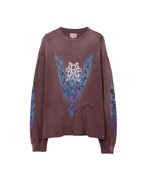 【国内買付】KAMIYA KMY FIRE Distressed LS Tee カミヤ ロンT KAMIYA tシャツ “KMY-FIRE” Distressed L/S T-shirt メンズ