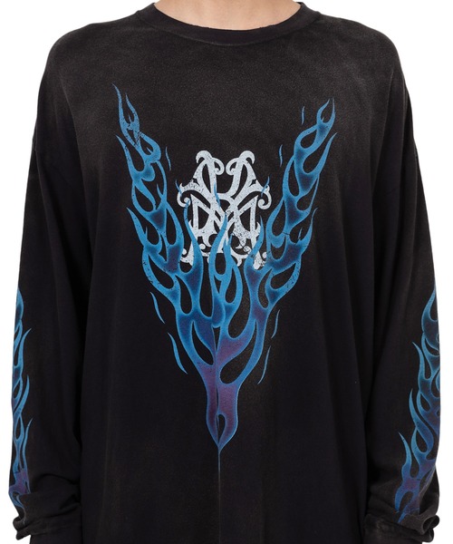 【国内買付】KAMIYA KMY FIRE Distressed LS Tee カミヤ ロンT KAMIYA】“KMY-FIRE” Distressed L/S Tee -Amanojak.