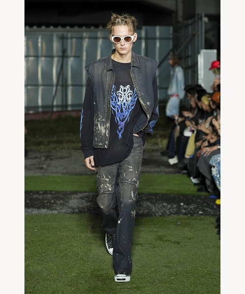 KAMIYA tシャツ “KMY-FIRE” Distressed L/S T-shirt メンズ