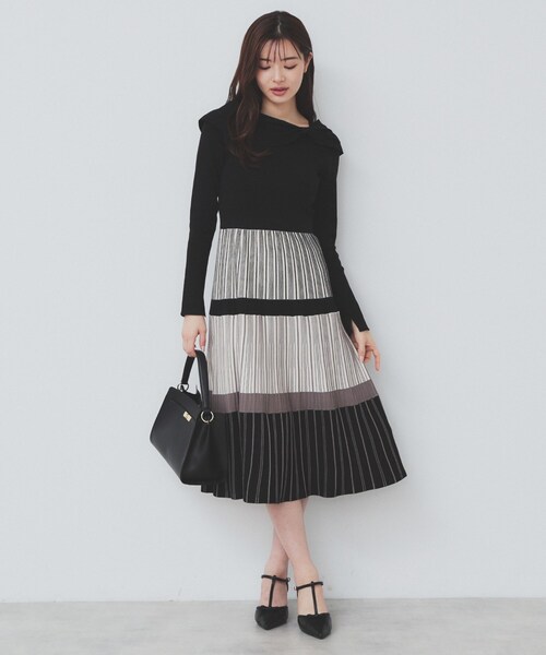 ツナマヨ　ボーダーニットワンピ MLB】マルチボーダージャガードニットワンピース｜BACK TO THE FIELD