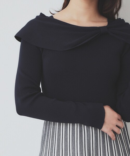 ツナマヨ　ボーダーニットワンピ MLB】マルチボーダージャガードニットワンピース｜BACK TO THE FIELD