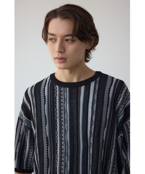 AZUL BY MOUSSY セーター ニット クージー半袖ニット メンズ