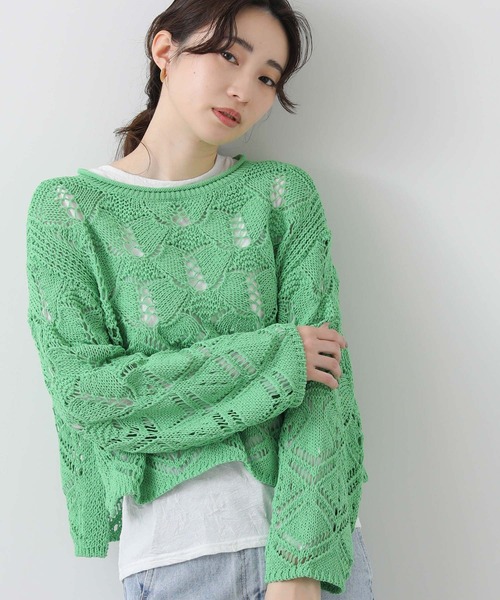 Gready Brilliant ネック刺繍 ボトルネックニット セール】リブボトルネック袖バイカラーニット（ニット/セーター