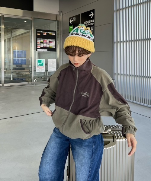 キナシサイクル　バイウォッシュスウェットブルゾン　ブルー　Lサイズ WudgeBoy（ワッジボーイ） スウェットブルゾン LARGE ネイビー