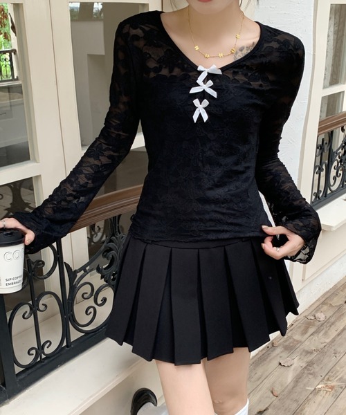 AsRiRe tシャツ インナー付きレーストップス レディース : ZOZOTOWN