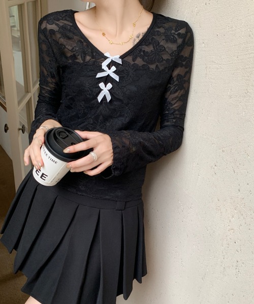 AsRiRe tシャツ インナー付きレーストップス レディース : ZOZOTOWN