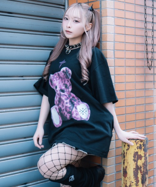 TRAVAS TOKYO　ロングスリーブカットソー　ブラック　パープル TRAVAS TOKYO ロングスリーブカットソー ブラック パープル