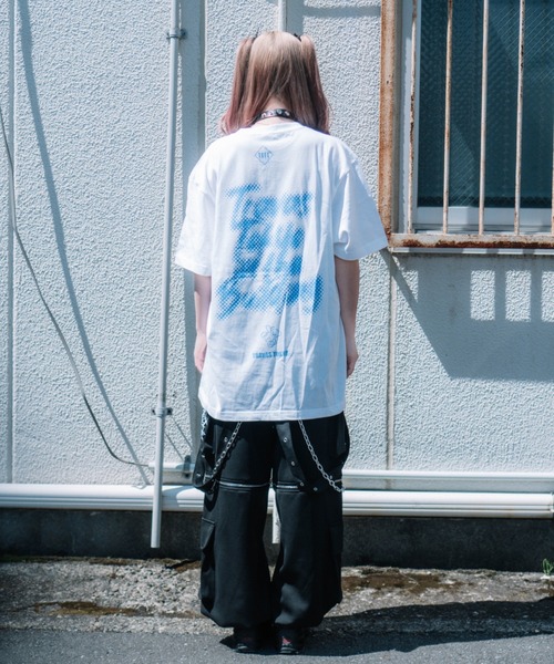 『トラバス トーキョー』ラインストーン天使くまプリント半袖Tシャツ トラバス トーキョー』ラインストーン天使くまプリント半袖T