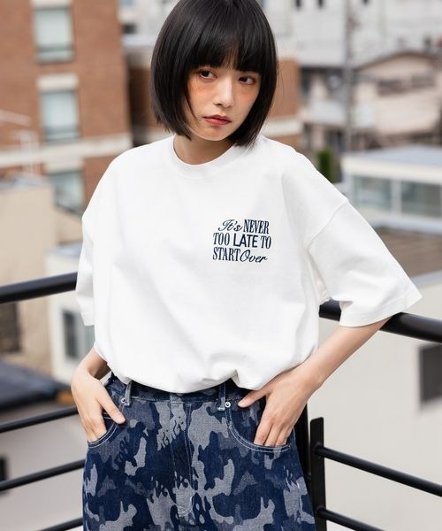 PBLIM tシャツ 「UNISEX/タフT」シシュウロゴTシャツ レディース