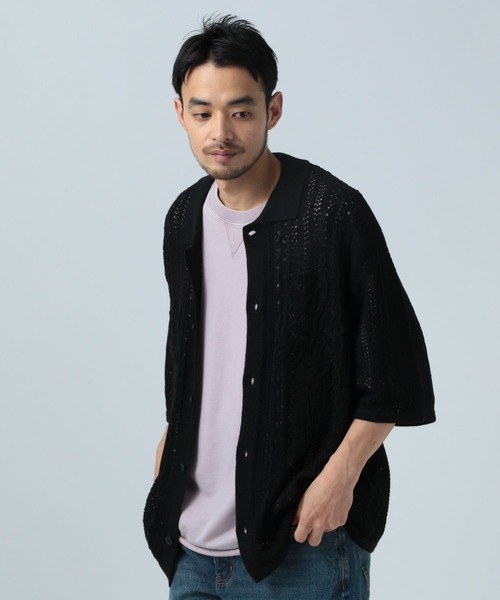 ハンナローリーズ ドレープデザイン 半袖ニット ワンフォークロージング 1111clothing ◇フラワーモチーフ