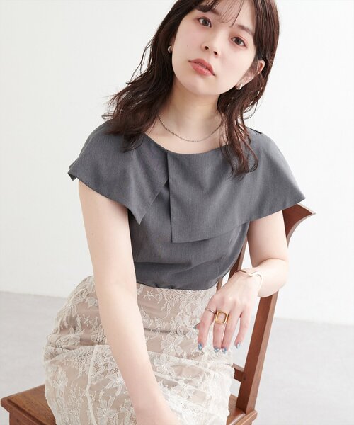natural couture ブラウス シャツ 「WEB限定」アシメカラー