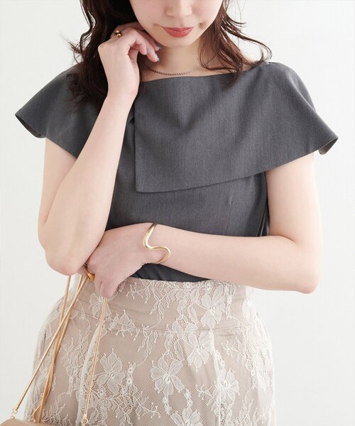 ブラウス シャツ 「新色登場」「一部店舗限定」アシメオフショルブラウス レディース 一部店舗限定】アシメオフショルブラウス｜Rouge vif la cle