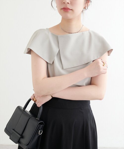 natural couture ブラウス シャツ 「WEB限定」アシメカラー