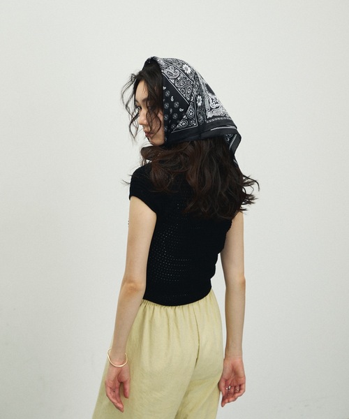 フラッフィーテディーフレンチスリーブknit フラッフィーテディーフレンチスリーブknit トップス