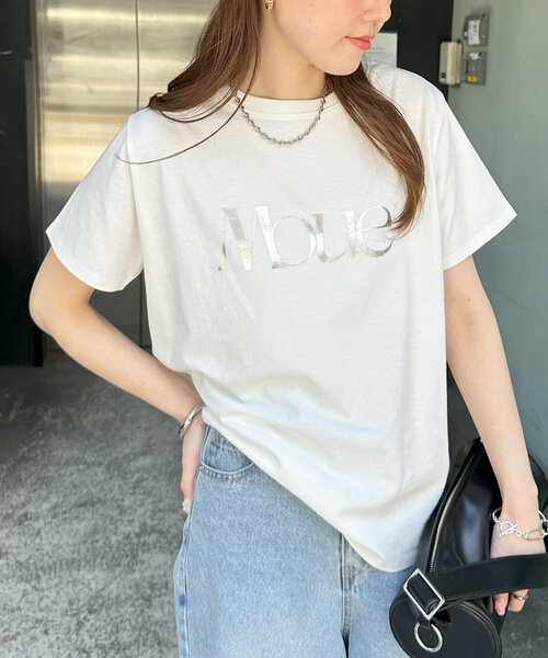 Discoat（ディスコート） tシャツ MOUE箔ロゴTシャツ レディース