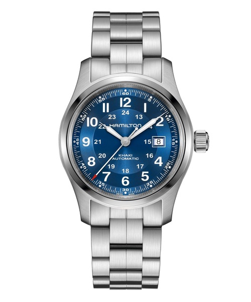 【ハミルトン カーキフィールド オート 42mm 青文字盤】　Dバックル付 ハミルトン カーキフィールド オート 42mm 青文字盤】 Dバックル