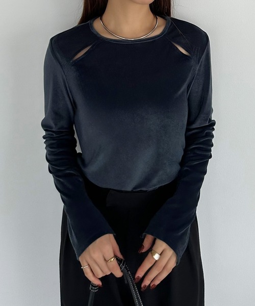 callautia（カラウティア） 長袖カットソー LARGE チャコール