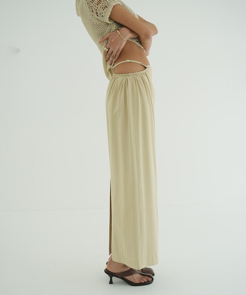 CLANE ロングスカート CLANE（クラネ） ロング スカート WAIST GATHER HOLE SKIRT : ZOZOTOWN