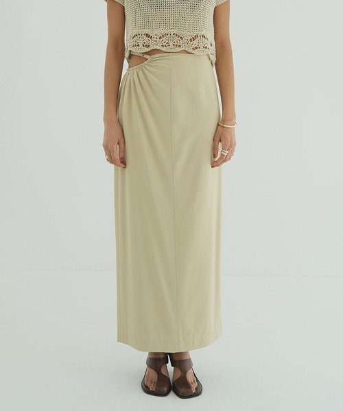 CLANE（クラネ） ロング スカート WAIST GATHER HOLE SKIRT : ZOZOTOWN