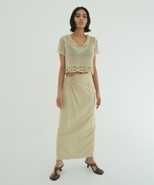 CLANE（クラネ） ロング スカート WAIST GATHER HOLE SKIRT : ZOZOTOWN