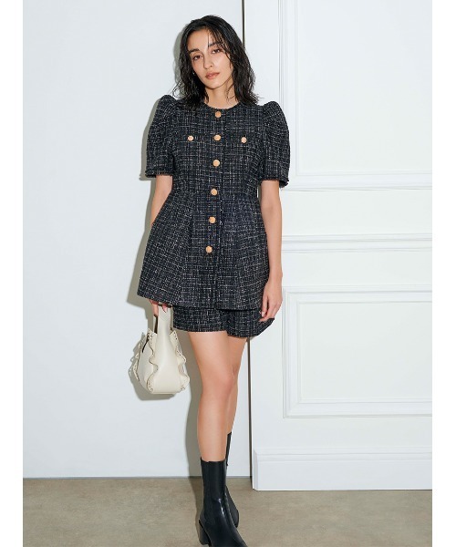 CELFORD ツイードジャケット 36 美品】 celford セルフォード ツイードジャケット mix 36 パイピング