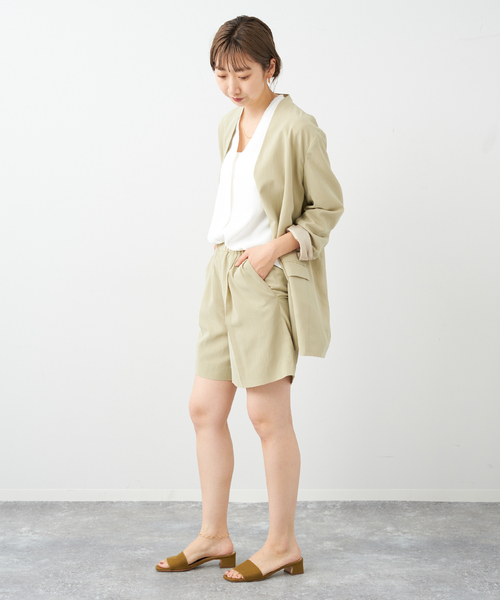 2023ss Plage　ノーカラージャケット36 Plage」 ノーカラージャケット 36 ブラック レディース（Sheer