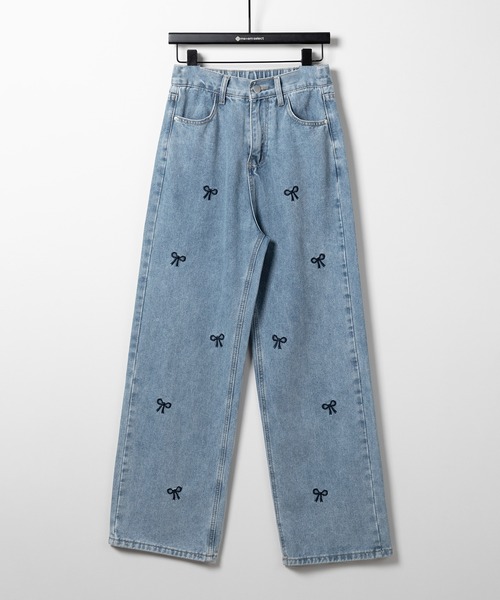 [me+em select] обработка Denim брюки MEDIUM голубой женский 