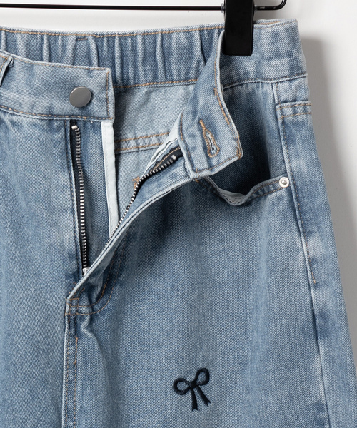 [me+em select] обработка Denim брюки MEDIUM голубой женский 