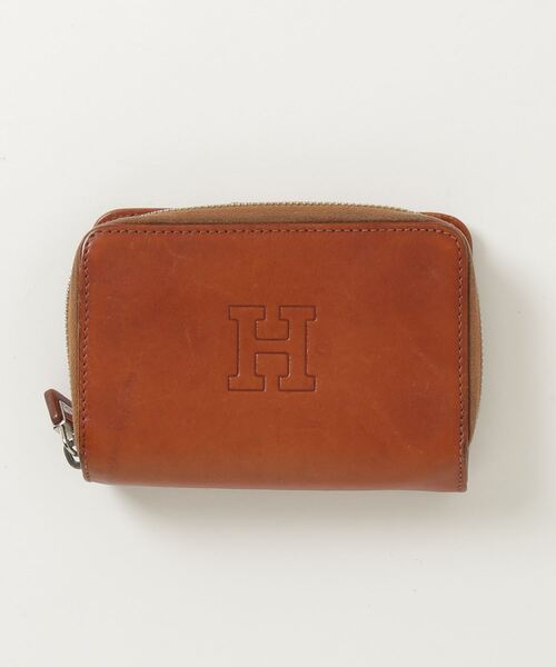 H ブラウンレザー ミニ財布　HIROFU H ブラウンレザー ミニ財布 HIROFU