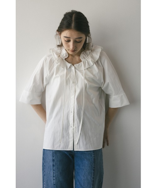 「STYLEMIXER」 長袖ブラウス FREE シルバー レディース STYLEMIXER ブラウス シャツ フリルカラーブラウス レディース
