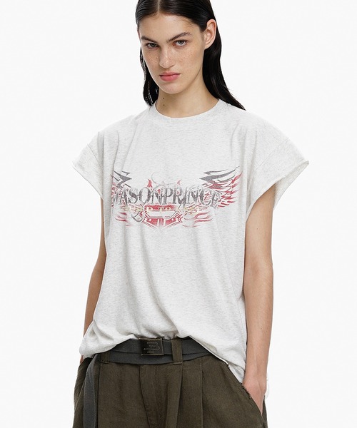MASONPRINCE tシャツ オーバーサイズ 両面プリント フライングスリーブ 
