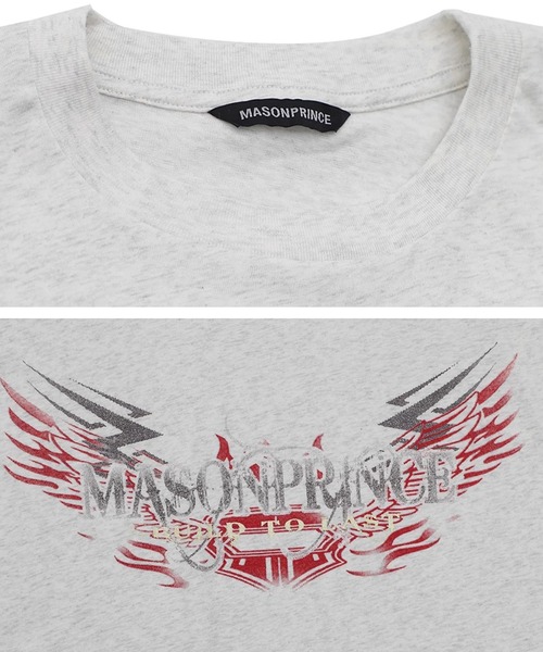 MASONPRINCE tシャツ オーバーサイズ 両面プリント フライングスリーブ 