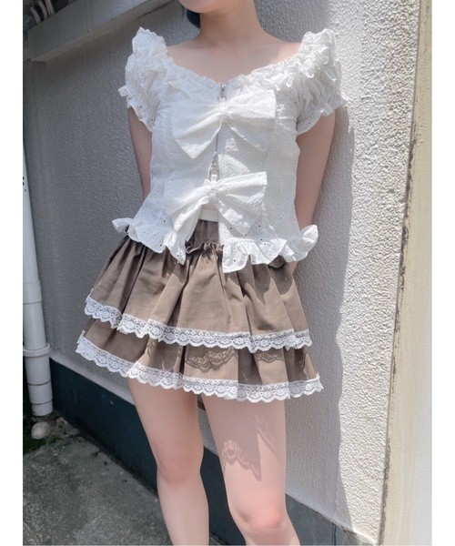 lilLilly オフショルフーディートップス lilLilly オフショルフーディートップス